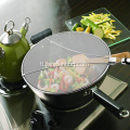 Stainless Steel Splatter Screen na May Foldable Handle
